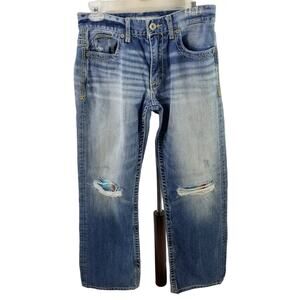 BKE Jake Blue Denim Distressed Bootcut Jeans 29 S
